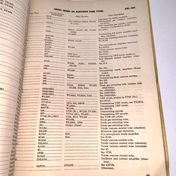 Cross Index of Electron Tube Type Forth Edition April 1946 War Department - Picture 4 of 10